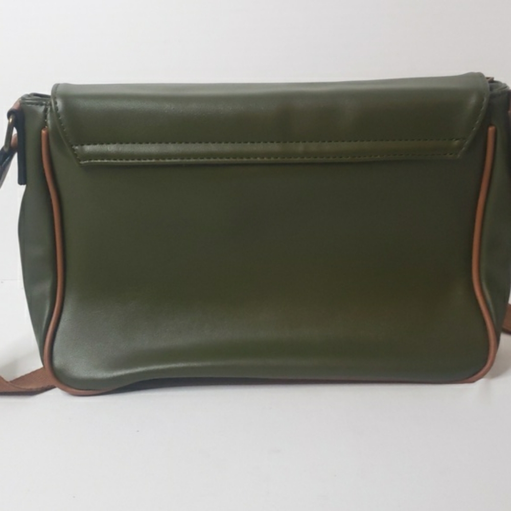Princess Highway Satchel Bag Green Brown Adjustable Strap Shoulder Faux Leather - Picture 13 of 17